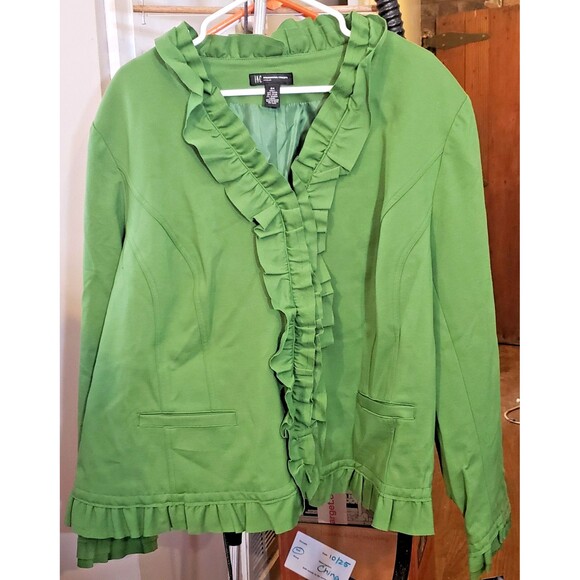 NWT - INC Int'l Concepts - Heavy, Lined Green Dressy Jacket - Size 3X Christmasy - Picture 1 of 7